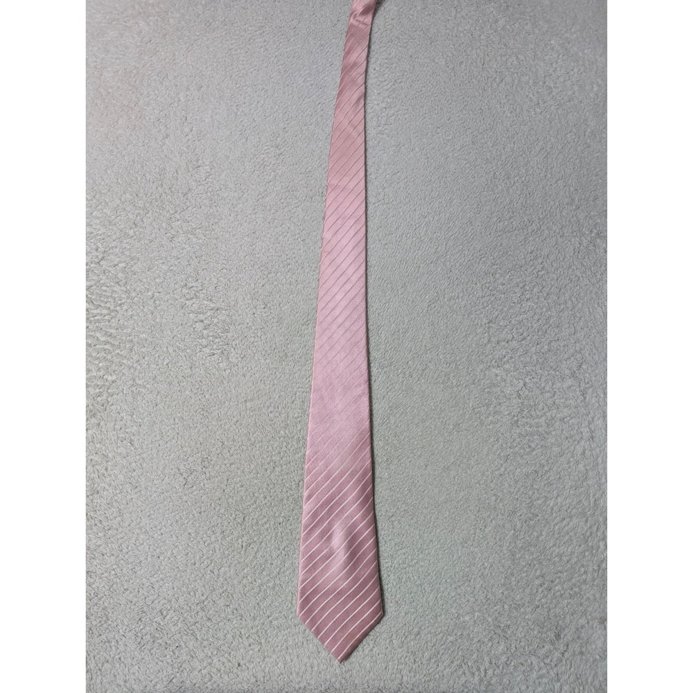 Donald J. Trump Necktie Mens OS Pink Striped Silk Signature Collection - Picture 4 of 4